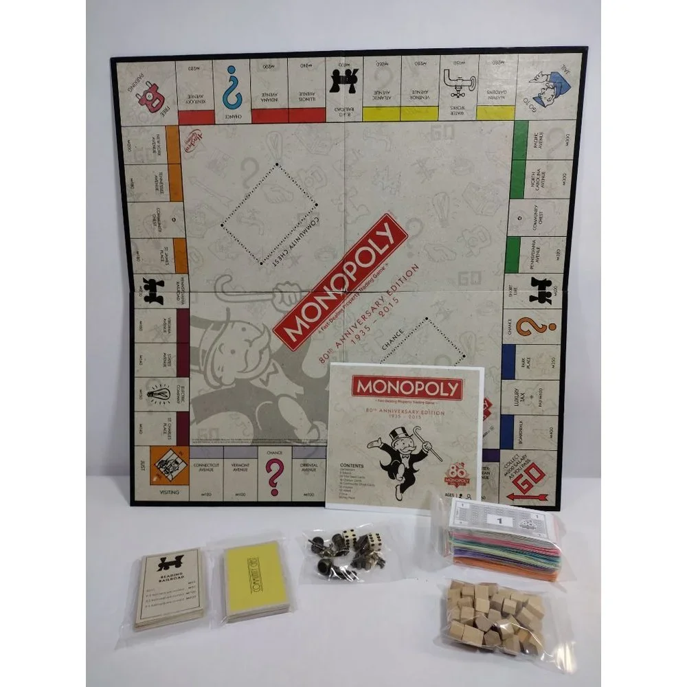 Monopoly 80th Anniversary Edition 1935-2015 Board Game Tokens thru the Decades